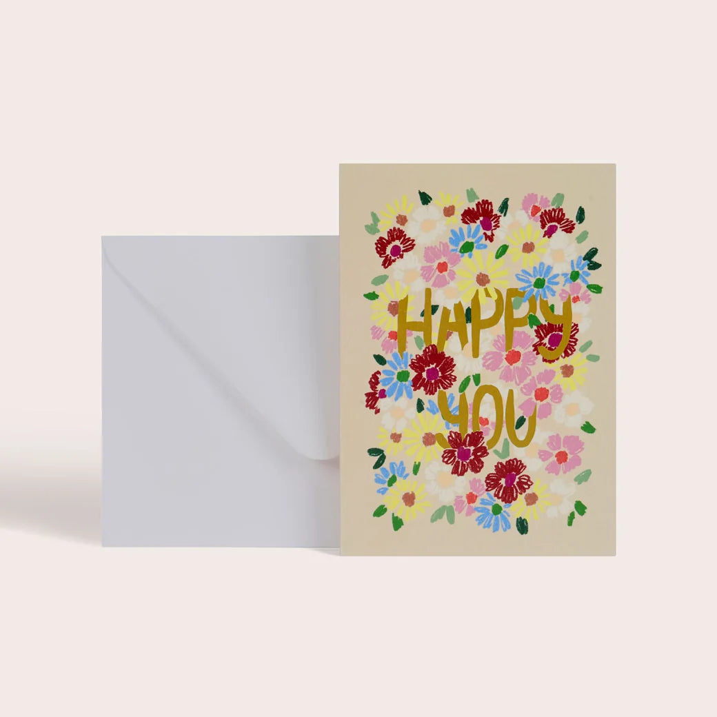Carte Happy You - fleurs