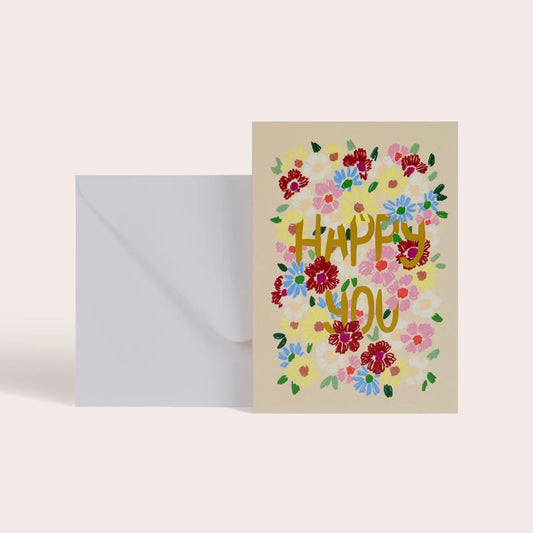 Carte Happy You - fleurs