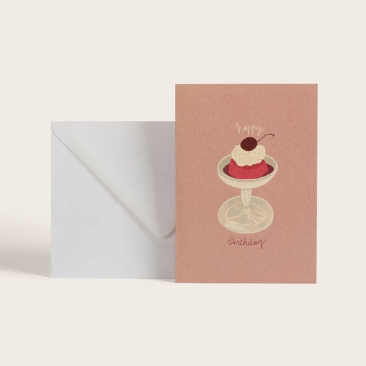 Carte Happy birthday - La cerise