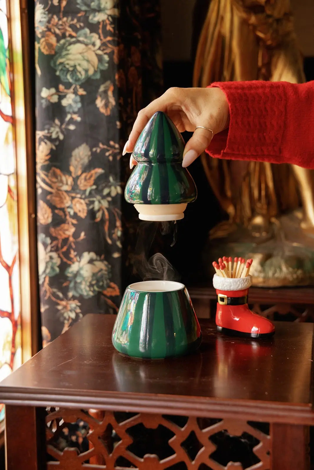 Bougie Cabana christmas tree green/navy - Balsam fir
