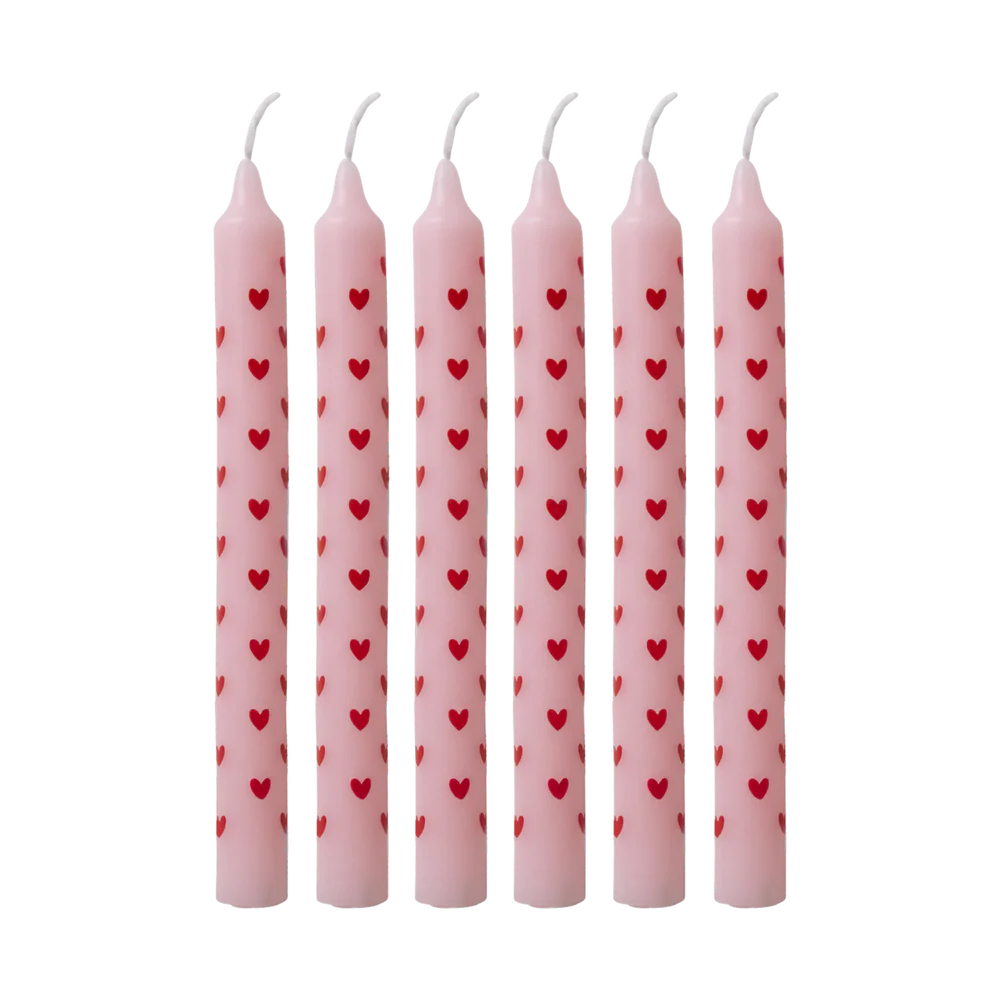 Lot de 12 bougies Coeurs - Small