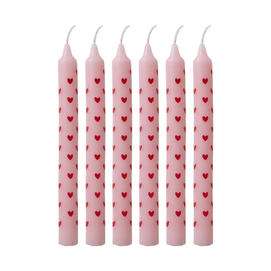 Lot de 12 bougies Coeurs - Small