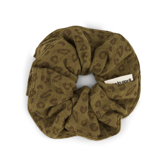 Chouchou mini léopard - Olive