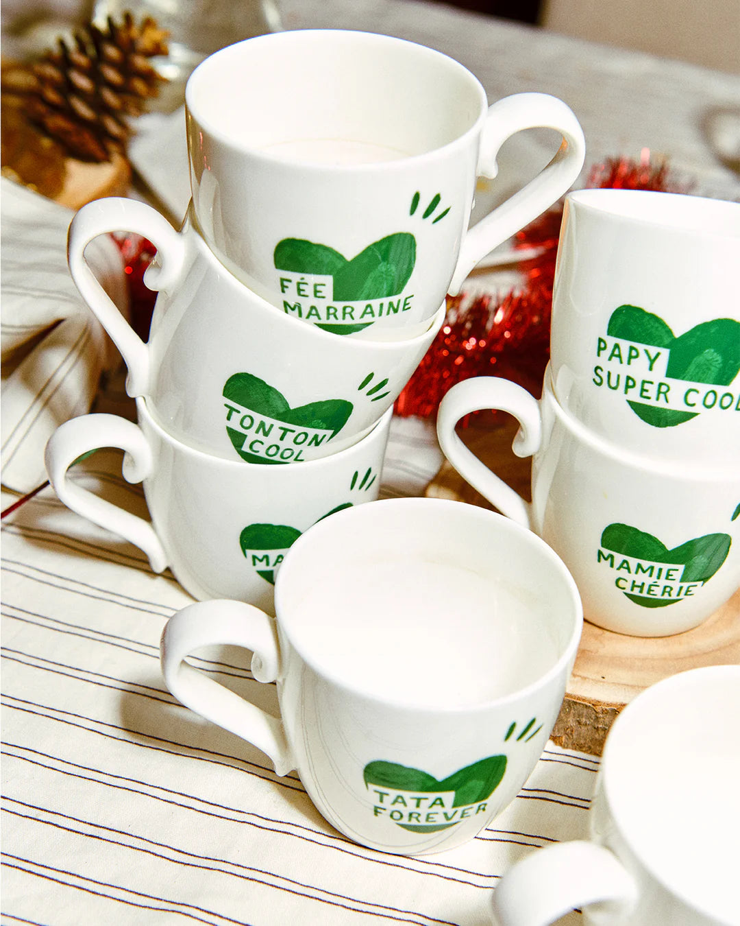 Mug coeur Papy super cool - Vert sapin — Émoi émoi , Lyon