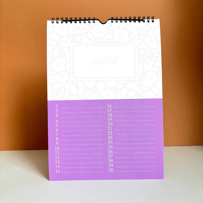 Calendrier perpétuel des anniversaires à colorier