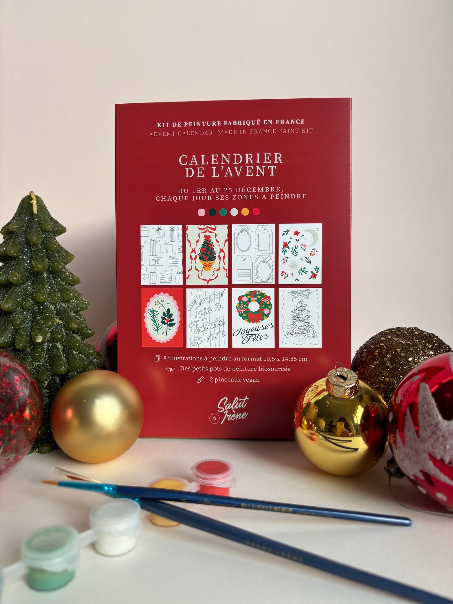 Kit de peinture au numéro 8 cartes - Calendrier de l'avent