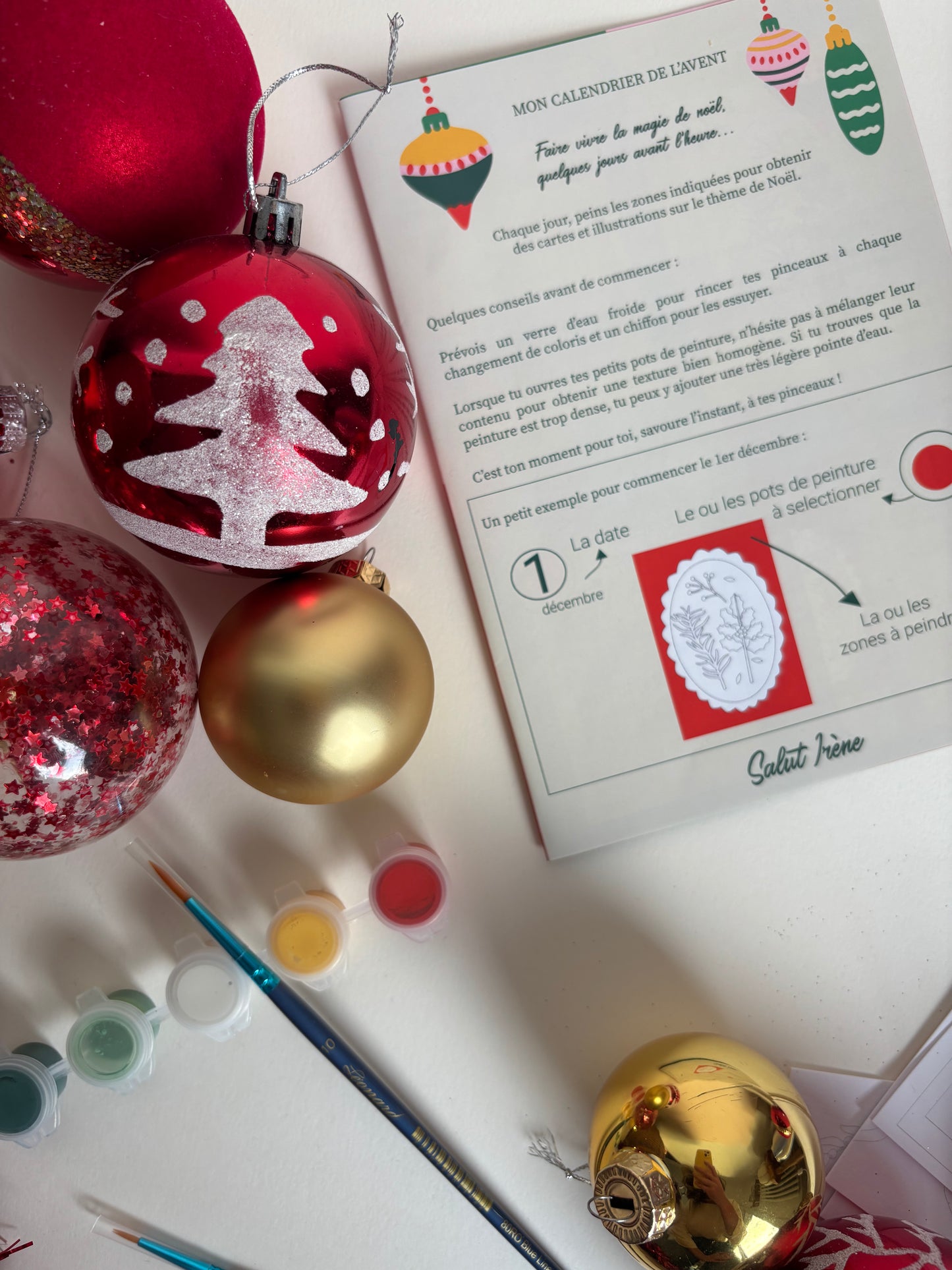 Kit de peinture au numéro 8 cartes - Calendrier de l'avent