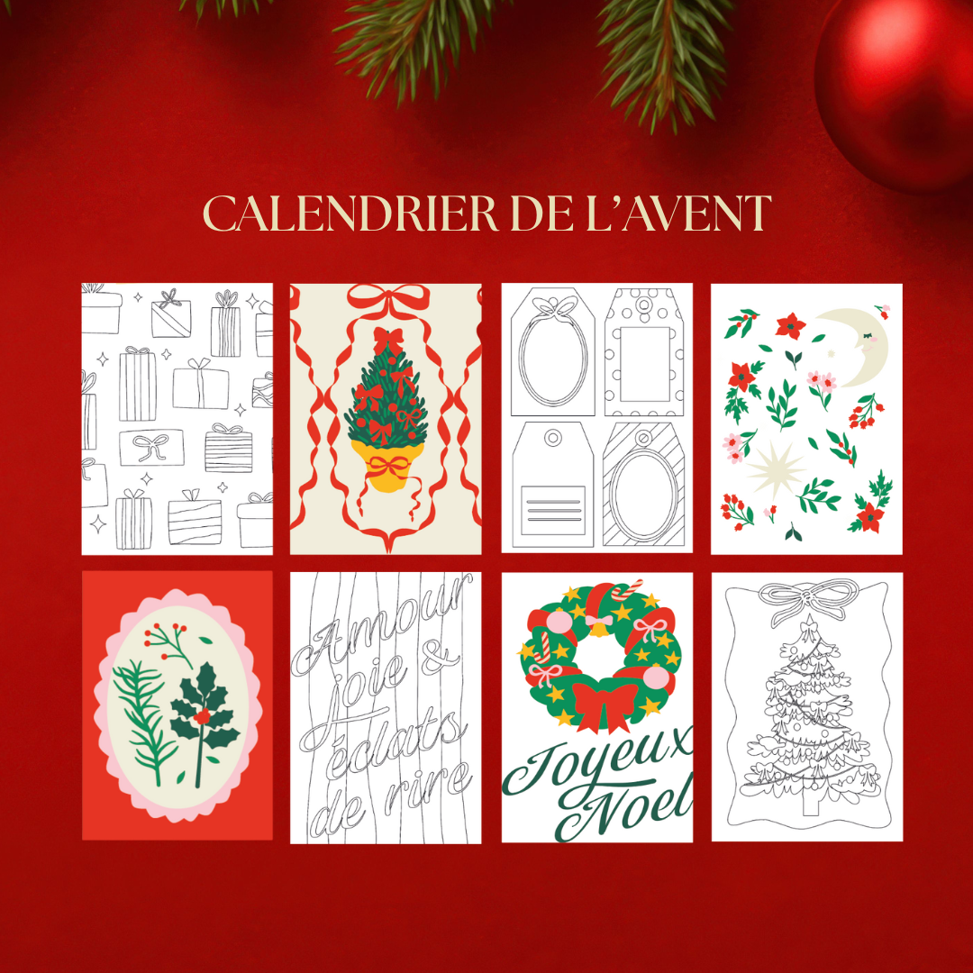Kit de peinture au numéro 8 cartes - Calendrier de l'avent
