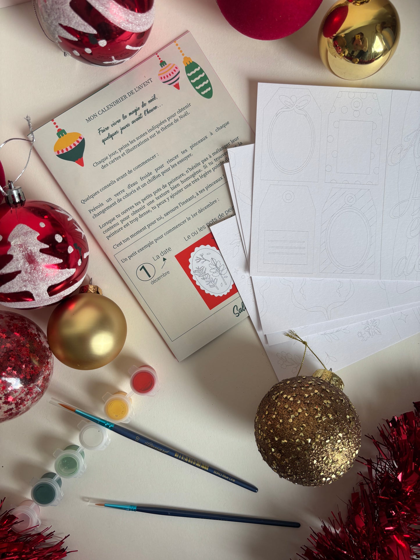 Kit de peinture au numéro 8 cartes - Calendrier de l'avent