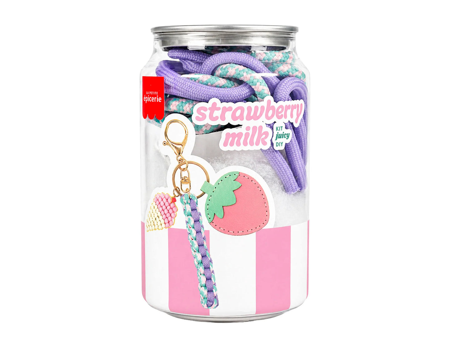 Kit canette Bag charm Pshiiit - Strawberry milk