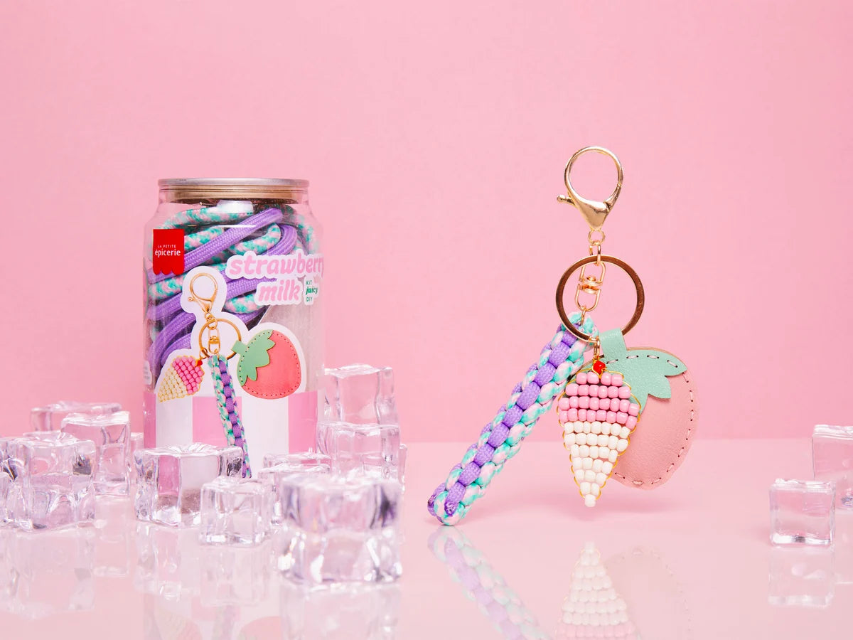 Kit canette Bag charm Pshiiit - Strawberry milk