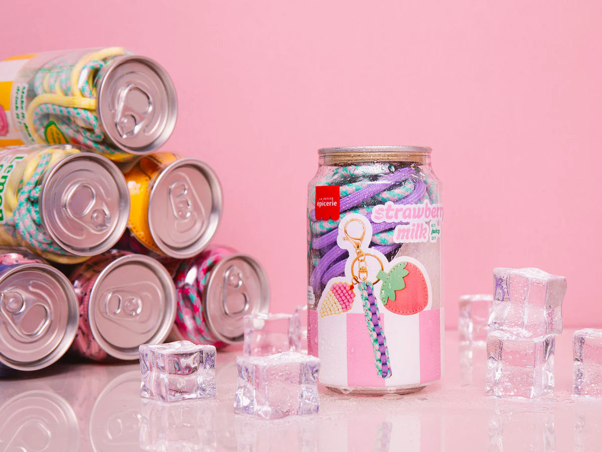 Kit canette Bag charm Pshiiit - Strawberry milk