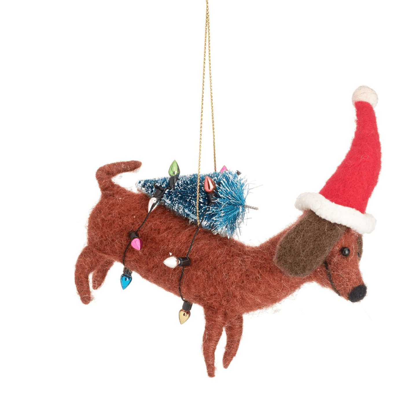 Décoration à suspendre - Teckel avec sapin — Sass and Belle , Lyon