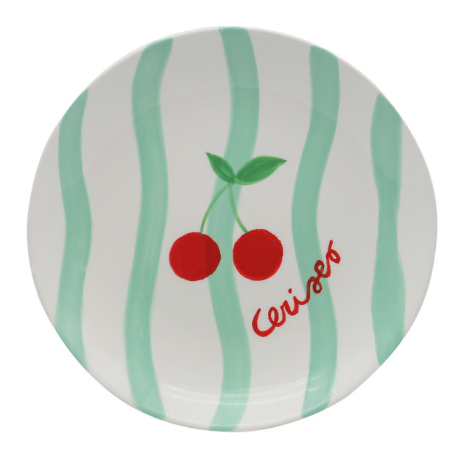 Assiette à dessert Diego - Cerises — Qué Rico , Lyon