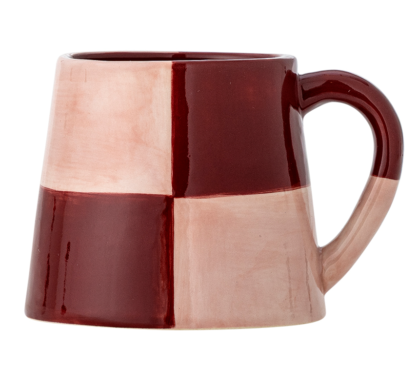 Mug Floki rose/bordeaux - carreaux