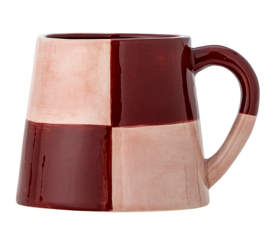 Mug Floki rose/bordeaux - carreaux