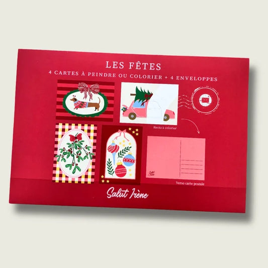Cartes postales à colorier - Les fêtes