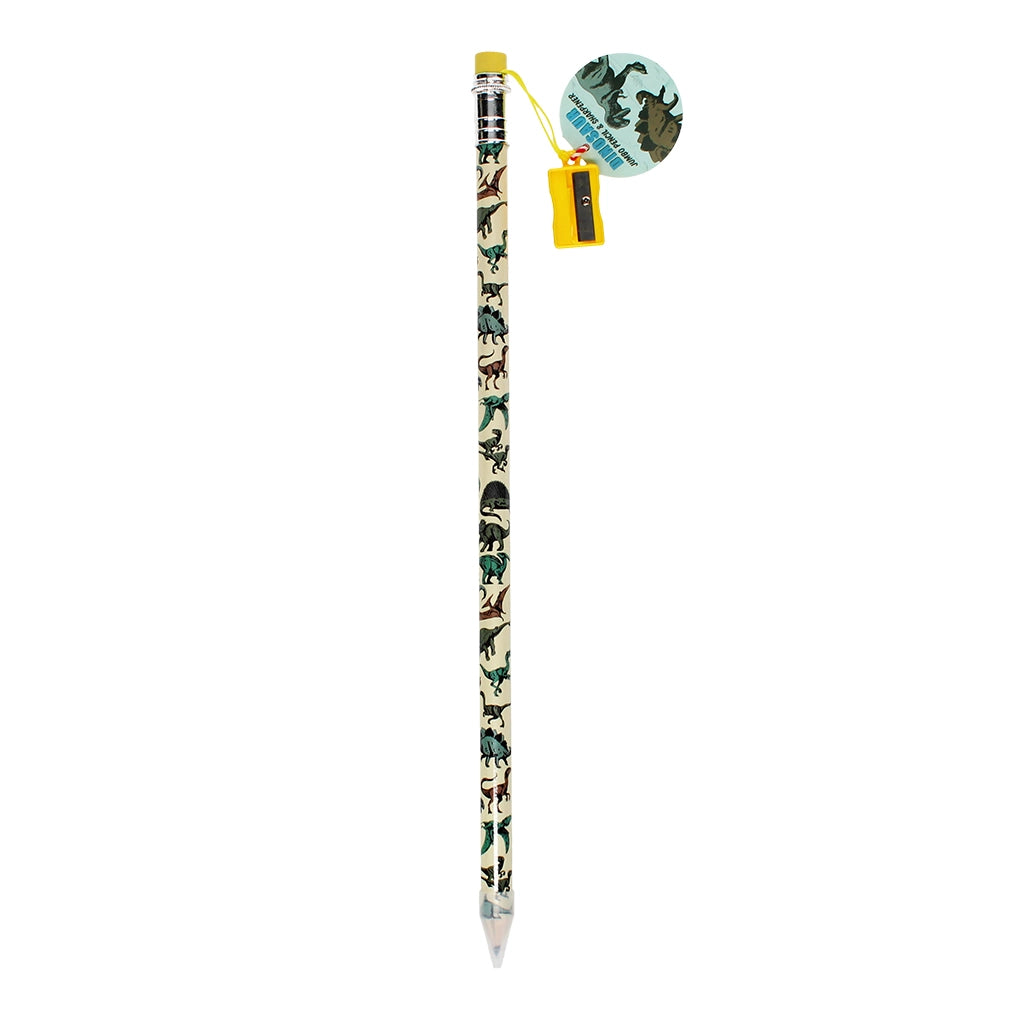 Crayon XXL avec taille-crayon - Terre préhistorique