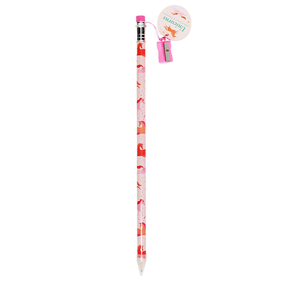 Crayon XXL avec taille-crayon - Licorne