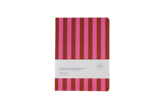 Agenda scolaire 18 mois 2026/2027 - Pink stripes