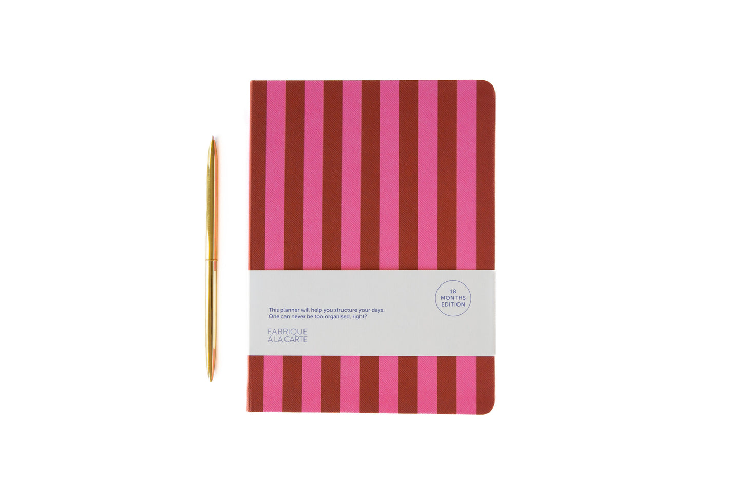 Agenda scolaire 18 mois 2026/2027 - Pink stripes