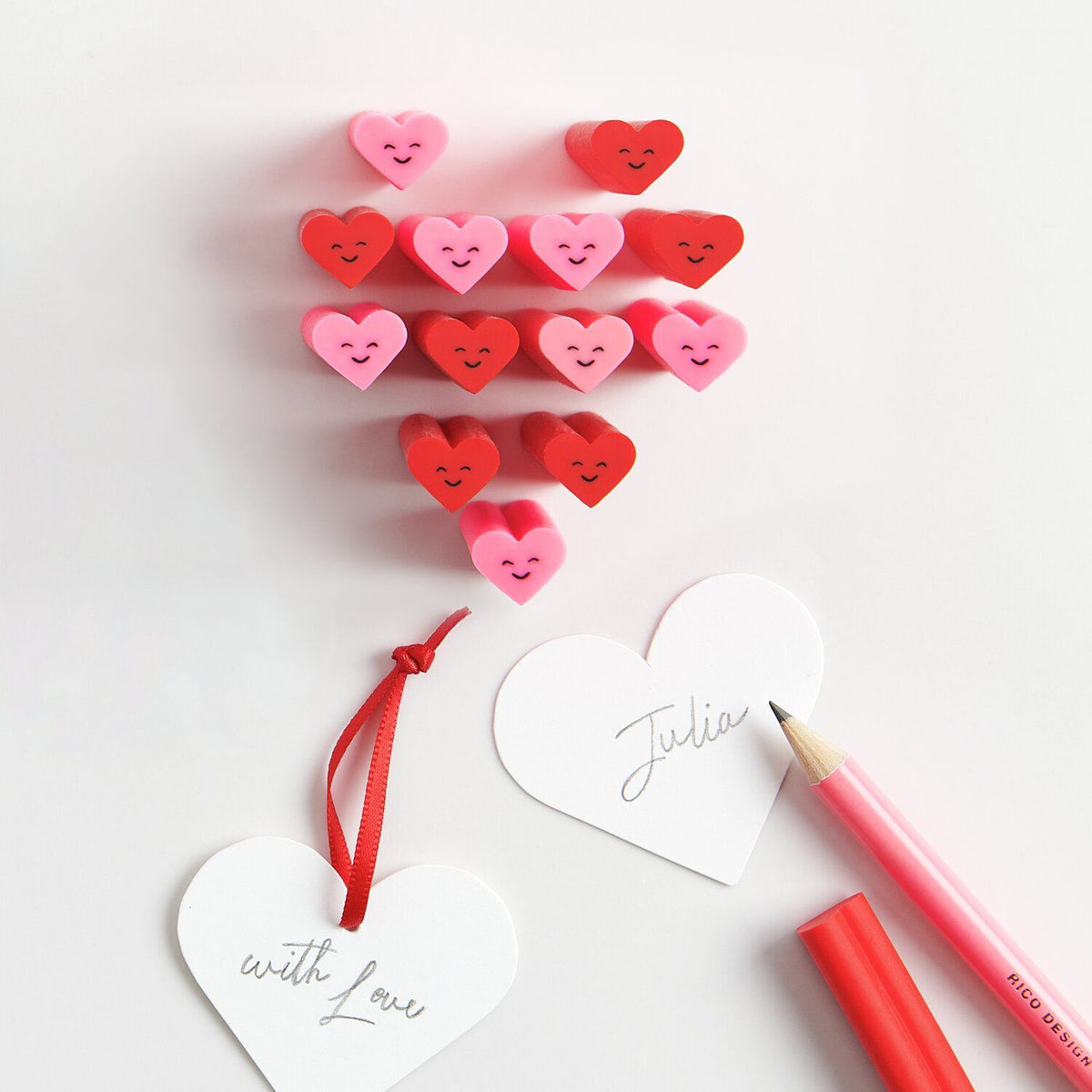 Gomme Coeur - Rose fluo