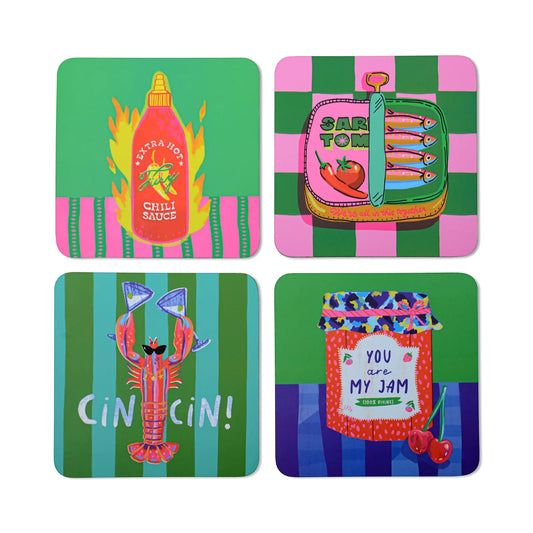 Set de 4 dessous de verre - Food
