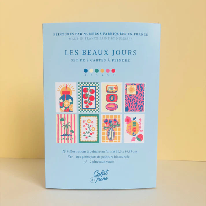 Kit de peinture au numéro 8 cartes - Les beaux jours