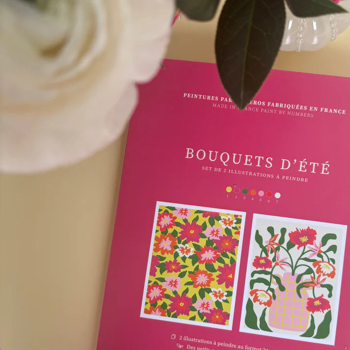 Kit de 2 peintures au numéro 24x30 - Bouquets d'été