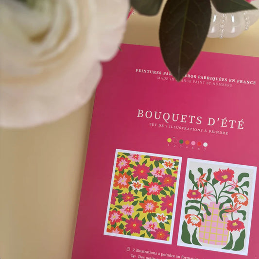 Kit de 2 peintures au numéro 24x30 - Bouquets d'été
