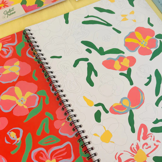 Carnet de coloriage - Motifs en fleurs