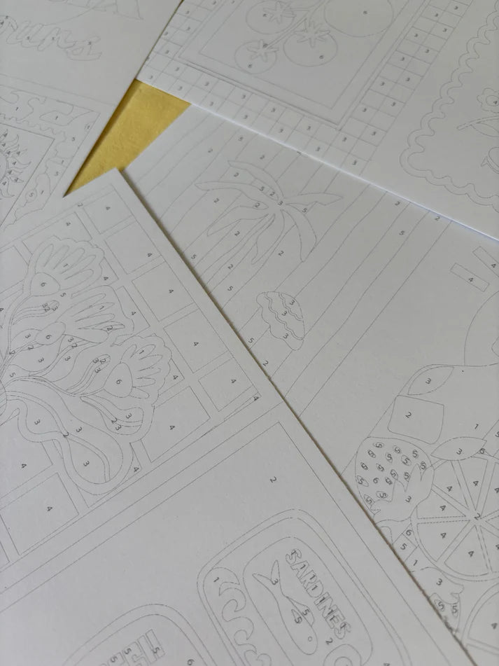 Kit de peinture au numéro 8 cartes - Les beaux jours