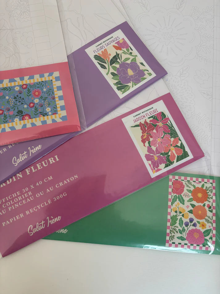 Affiche à colorier - Atelier floral