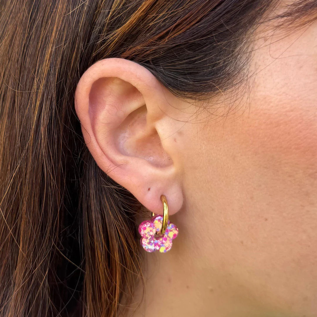 Mini créoles fleurs - Barbiecore — Les nicolettes , Lyon