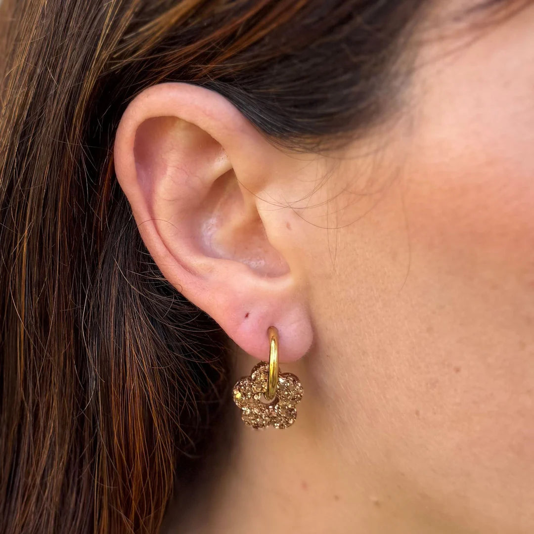 Mini créoles fleurs - Champagne — Les nicolettes , Lyon