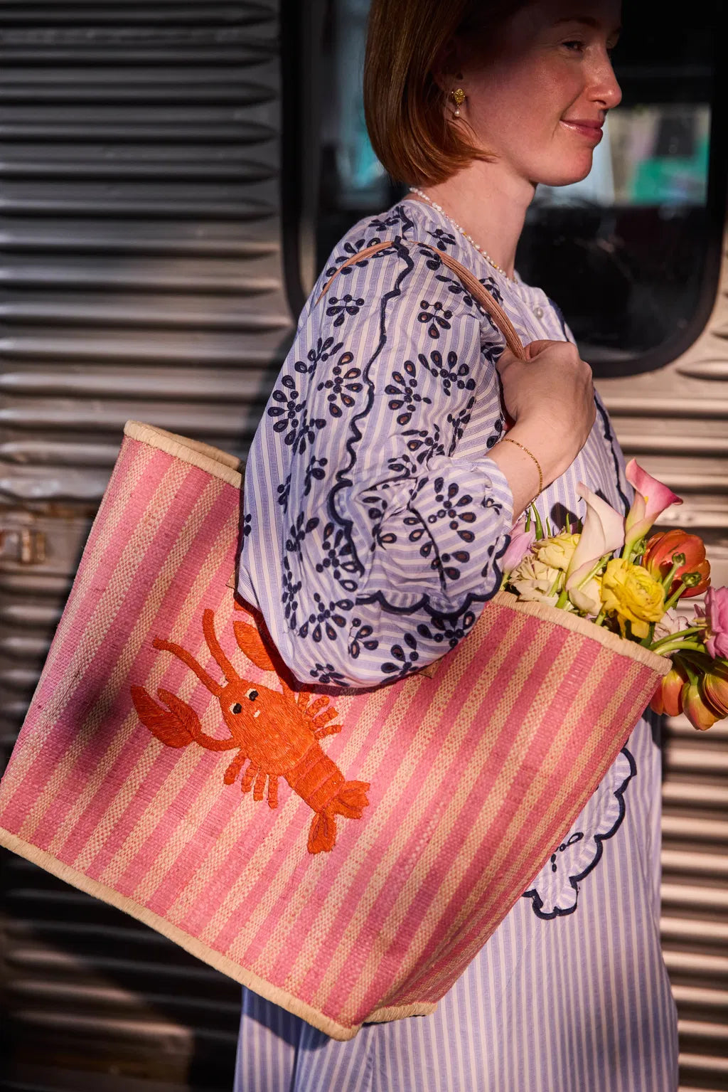 Panier Lobster - Rayé rose — Rice , Lyon