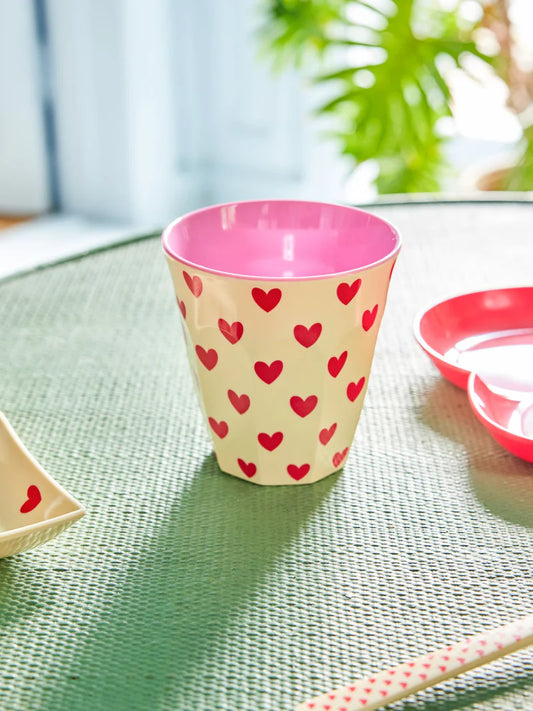 Gobelet medium Darling hearts - Crème