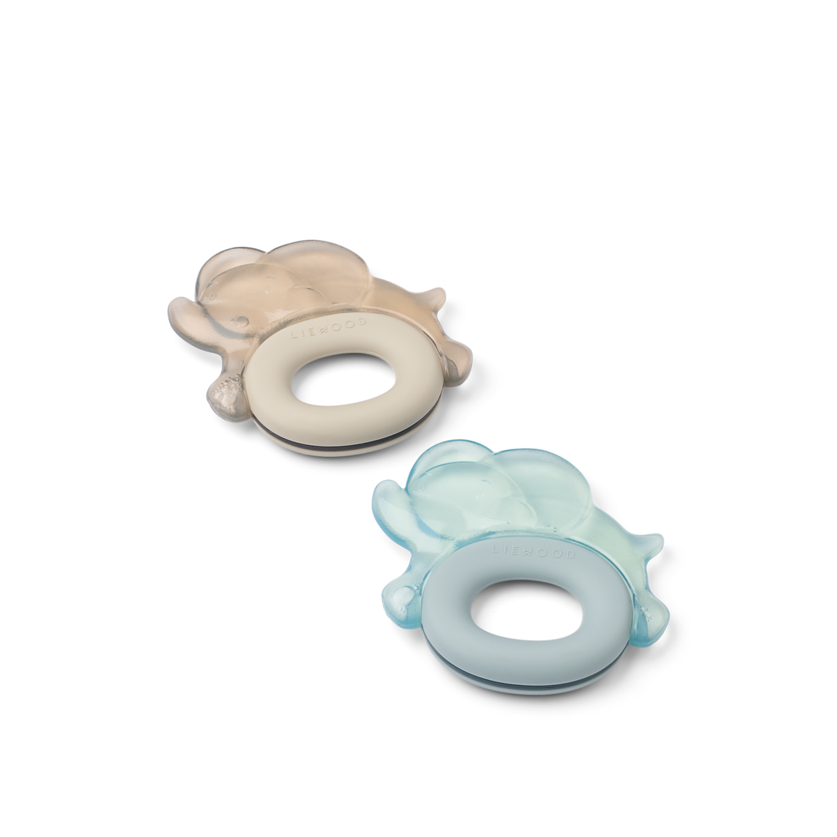 Lot de 2 anneaux de dentition rafraîchissants Rita - Elephant Sandy / Dove blue
