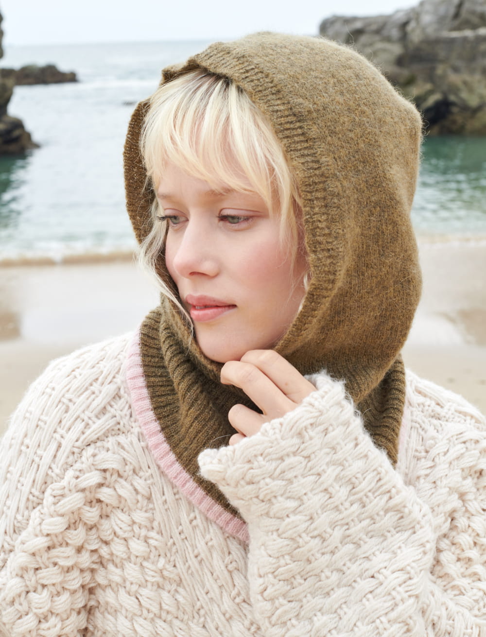 Cagoule Cozy - Kaki/baby pink