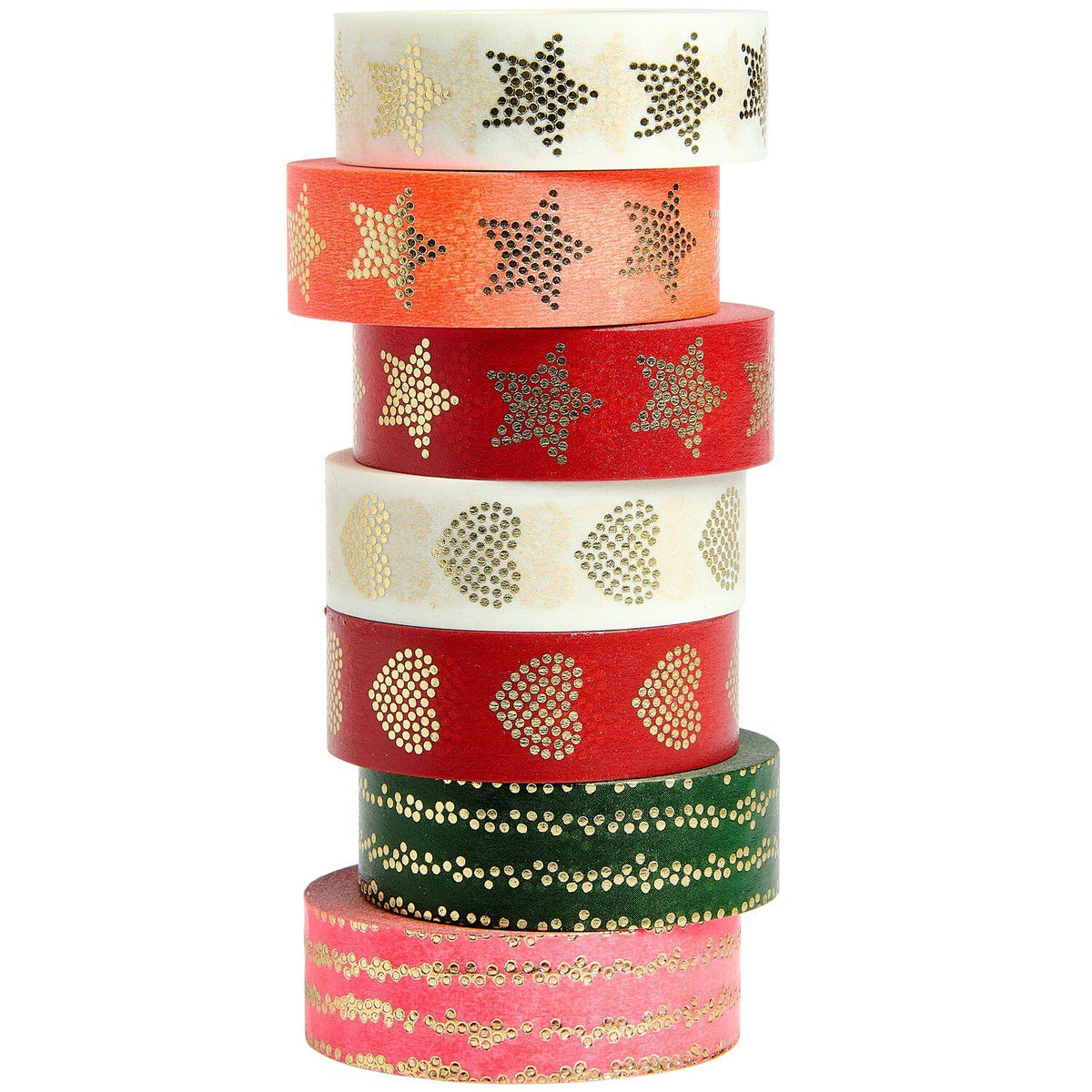 Set de 7 masking tape Avent - Etoiles/Coeurs