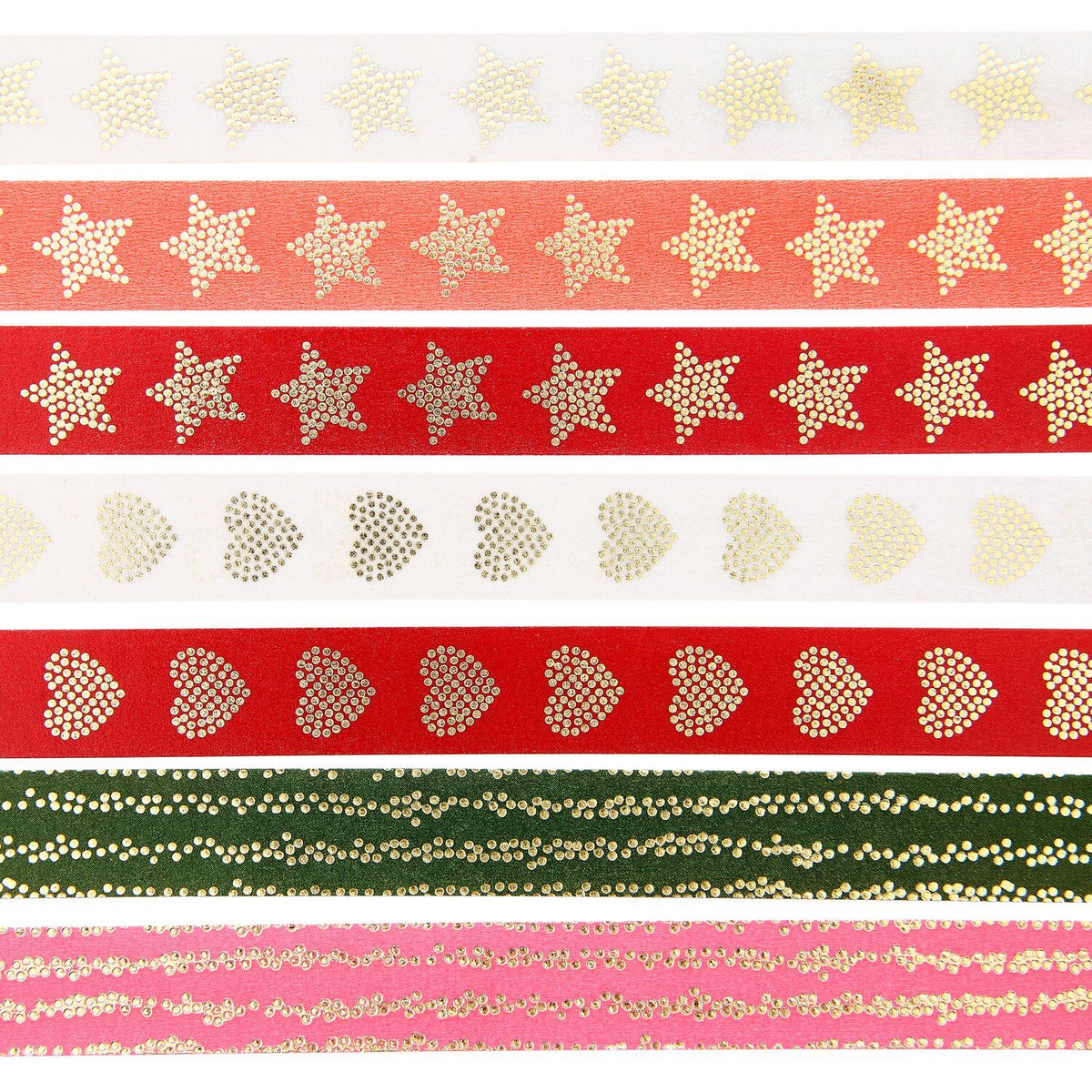 Set de 7 masking tape Avent - Etoiles/Coeurs