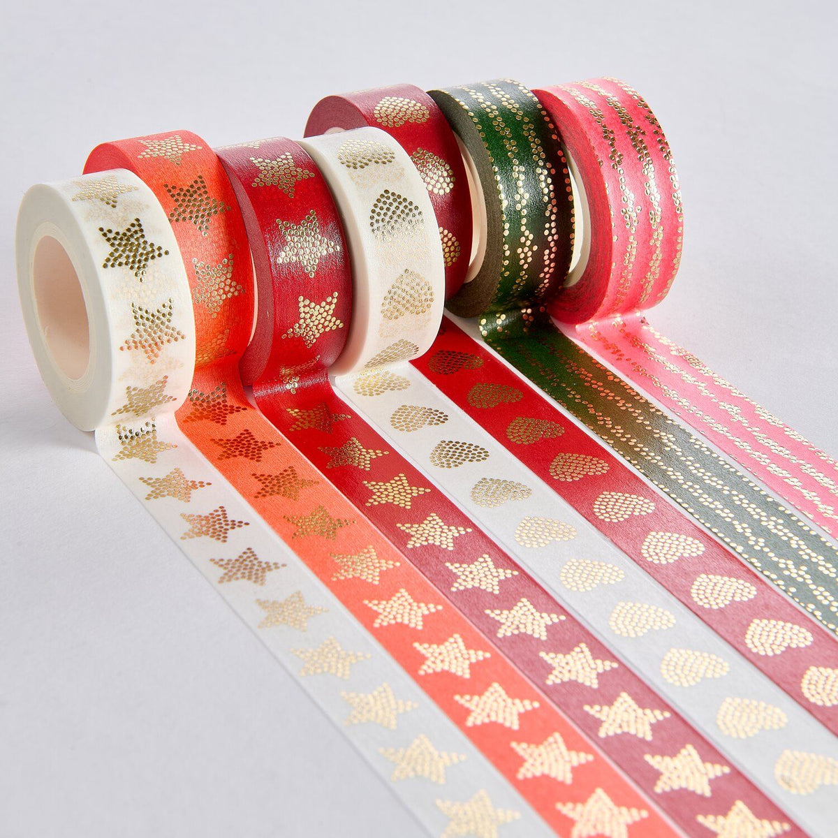 Set de 7 masking tape Avent - Etoiles/Coeurs