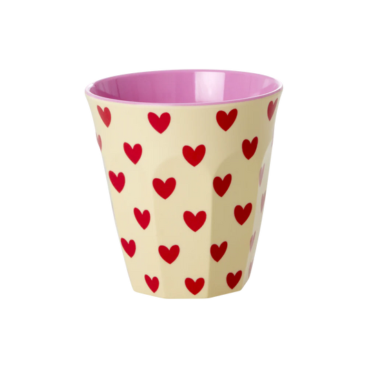 Gobelet medium Darling hearts - Crème