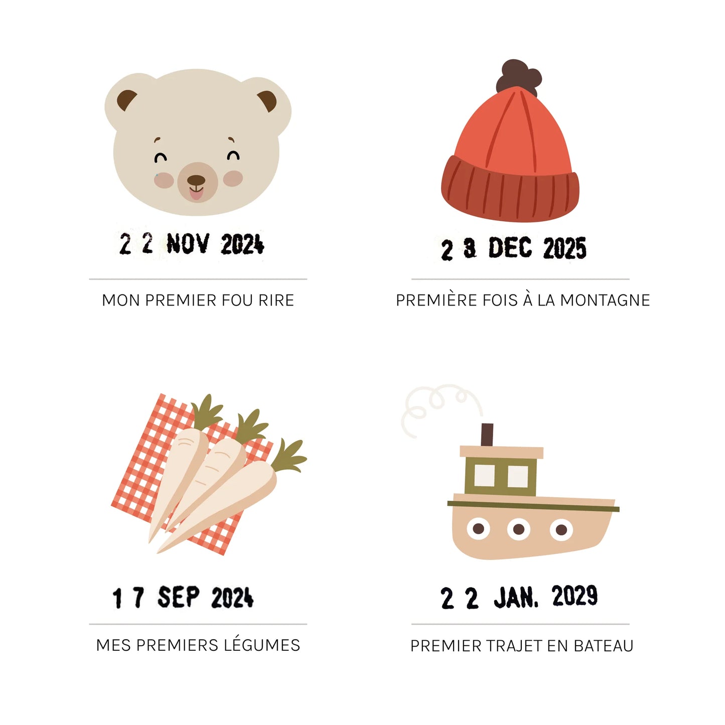 Kit affiche à dater - Mes premières fois - Ourson — Les petites dates , Lyon