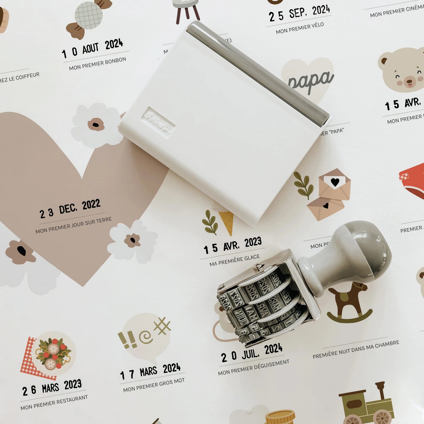 Kit affiche à dater - Mes premières fois - Ourson — Les petites dates , Lyon