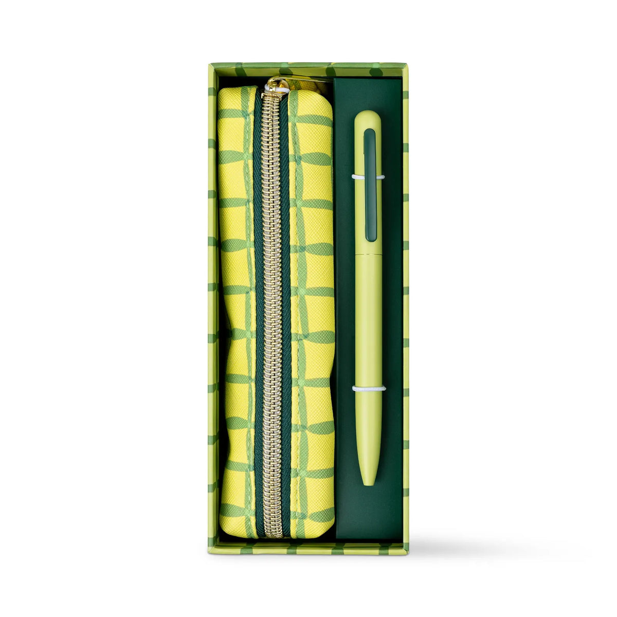 Stylo et trousse - Green Lattice