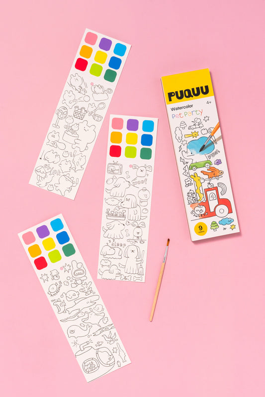 Carnet d'aquarelle - Pet party