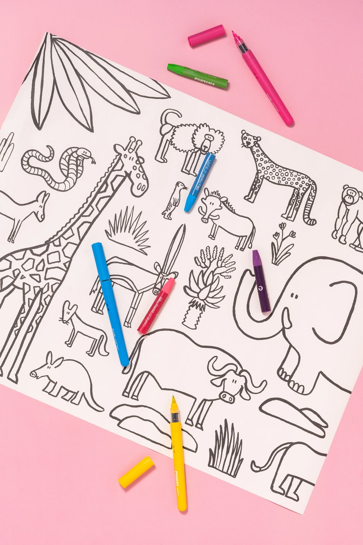 Rouleau de dessin adhésif - Animals