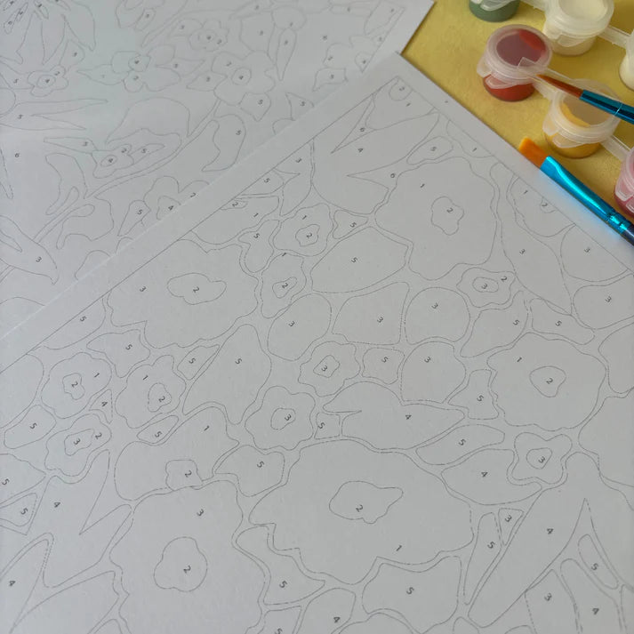 Kit de 2 peintures au numéro 24x30 - Papiers fleuris