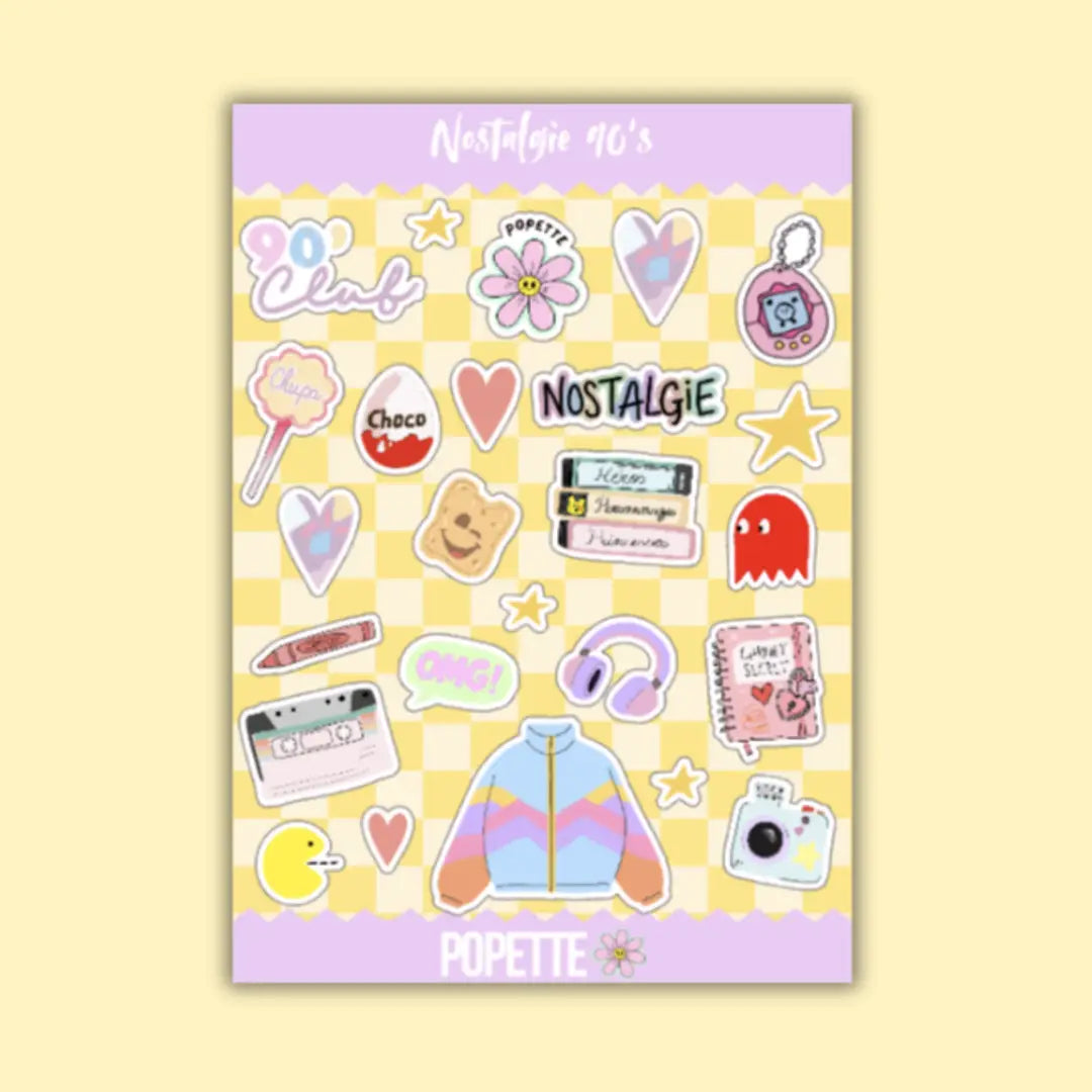 Planche de stickers Nostalgie 1990